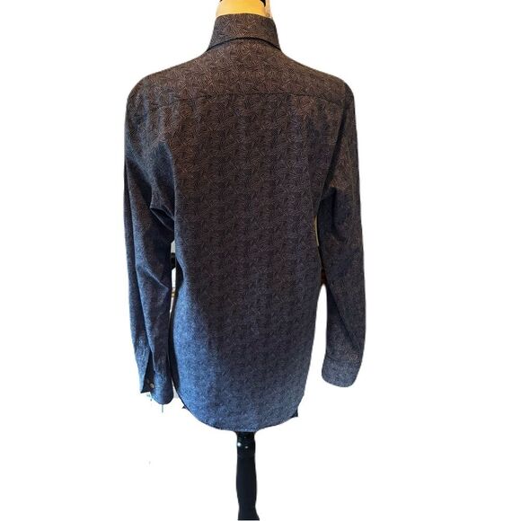 Ledbury Geometric Blue Button-Up Shirt | EUC | Sz. 15.5, M - Picture 5 of 7